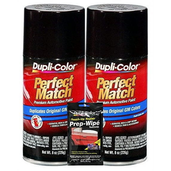 Dupli-Color Dark Cherry Metallic General Motors Exact-Match Automotive Paint - 8 oz, Bundles with Prep Wipe (3 Items)