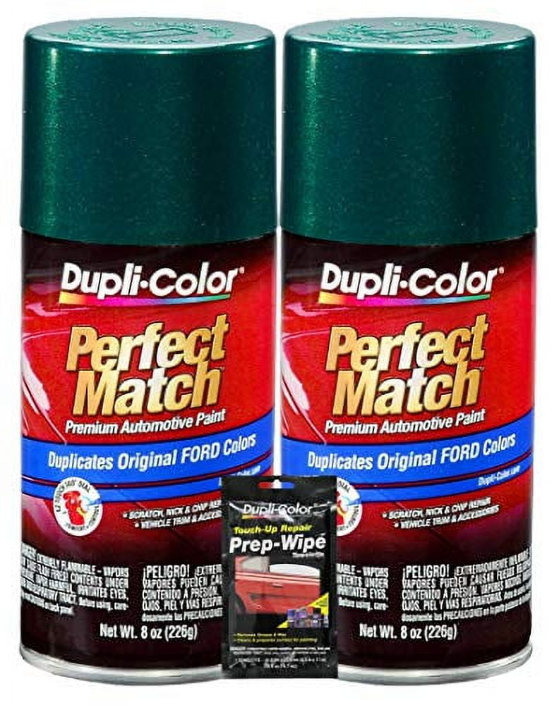Dupli-Color Deep Jewel Green Metallic Ford Exact-Match Automotive Paint - 8 oz, Bundles with Prep Wipe (3 Items)