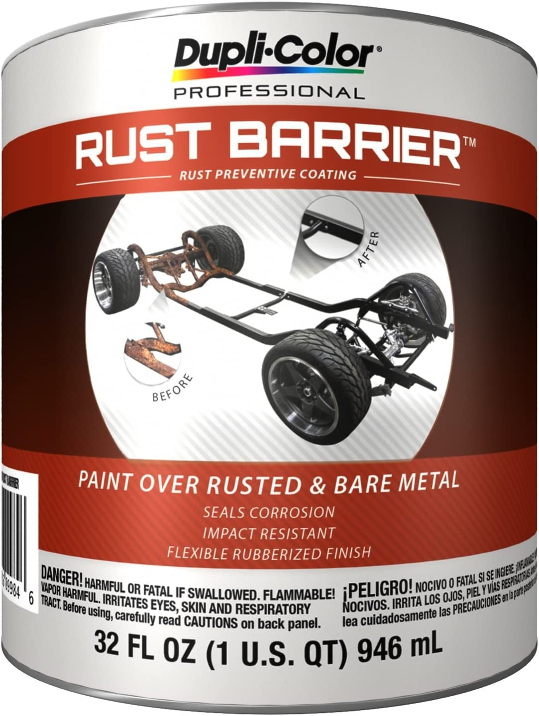 DupliColor ERBQ10000 Professional Rust Barrier, Flat, Black, 1 Quart