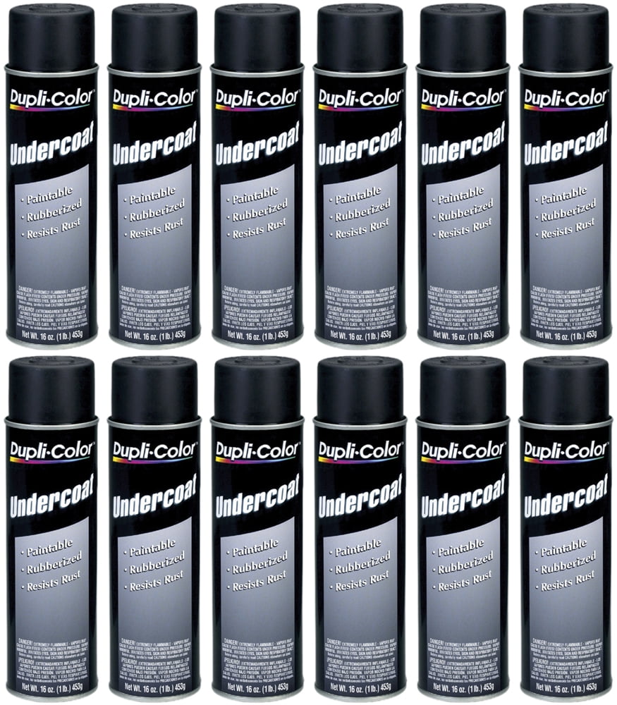 DupliColor EUC101A0012 PK Paintable Rubberized Undercoat Black Automotive Spray Paint 16 oz