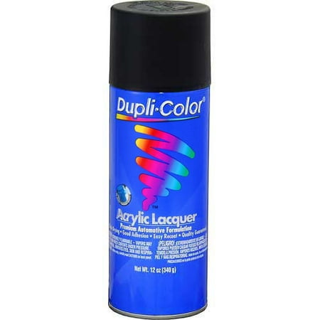 Dupli-Color Premium Lacquer Flat Black 12 Oz. Aerosol, Lot of 6