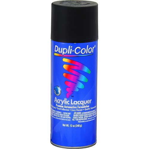 Dupli-Color Premium Lacquer Flat Black 12 Oz. Aerosol, Lot of 6