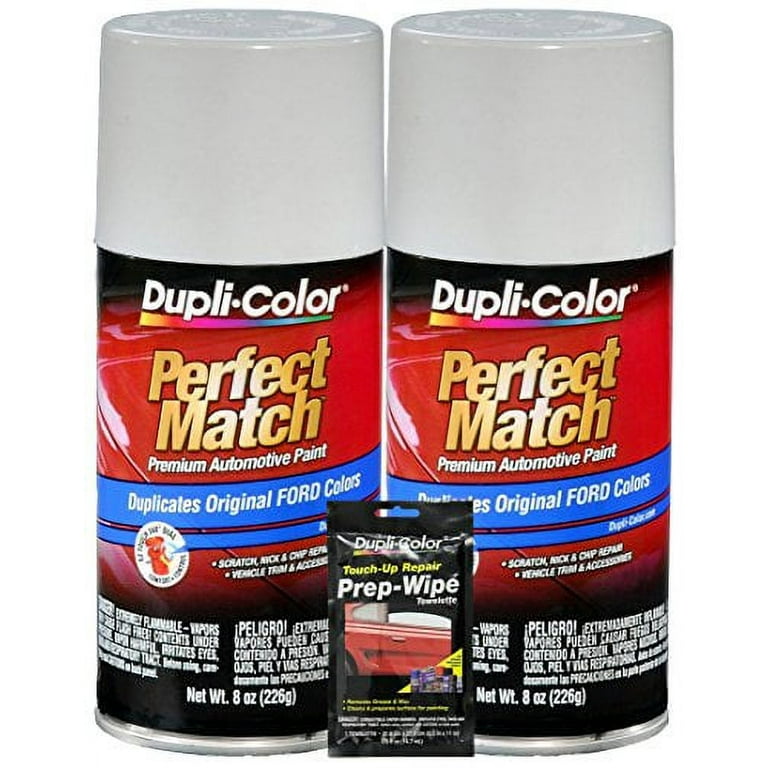 Dupli-Color Oxford White Ford Exact-Match Automotive Paint (8 oz.), Bundles  with Prep Wipe (3 Items)