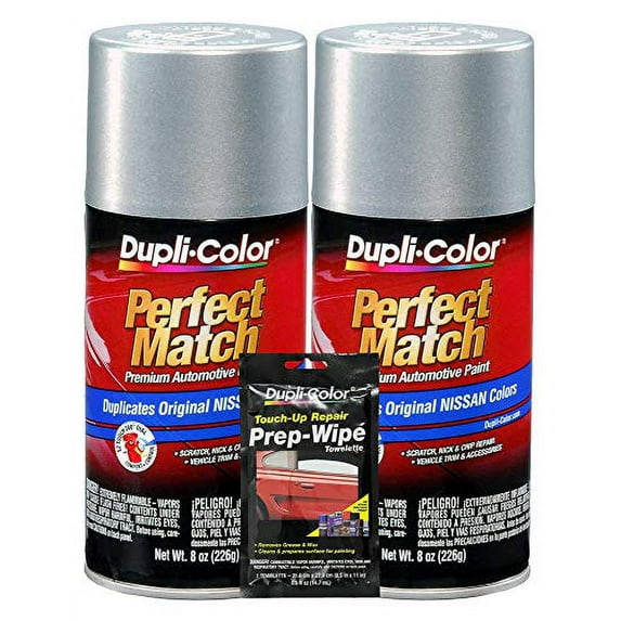 Dupli-Color Silver Mist (M) Exact-Match Automotive Paint - 8 oz, Bundles Prep Wipe (3 Items)