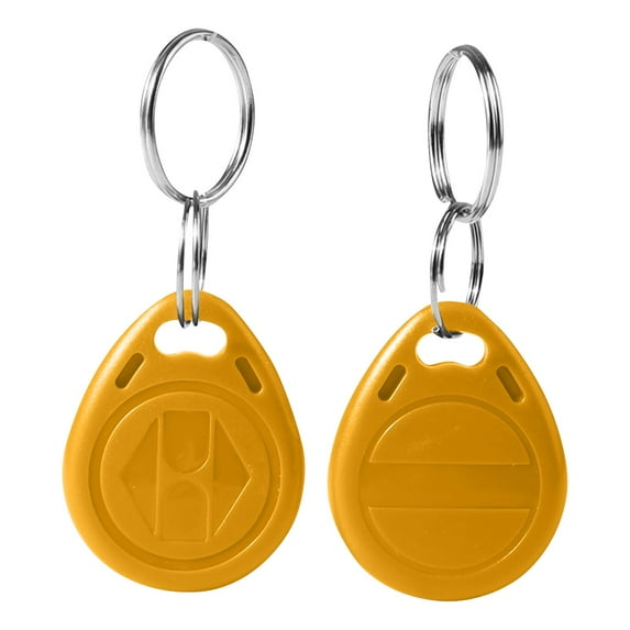 Duplicable Writable Keychain RFID Card Blank ID125Khz5577 Clonable Proximity for Entry Systems, Hotels, Offices, Programmable Security Key Fob Tag Yellow