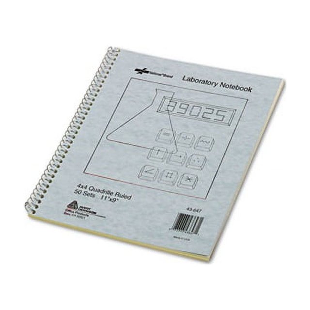 Duplicate Laboratory Notebooks 4 sq/in Quadrille Rule, 11 x 9, Assorted