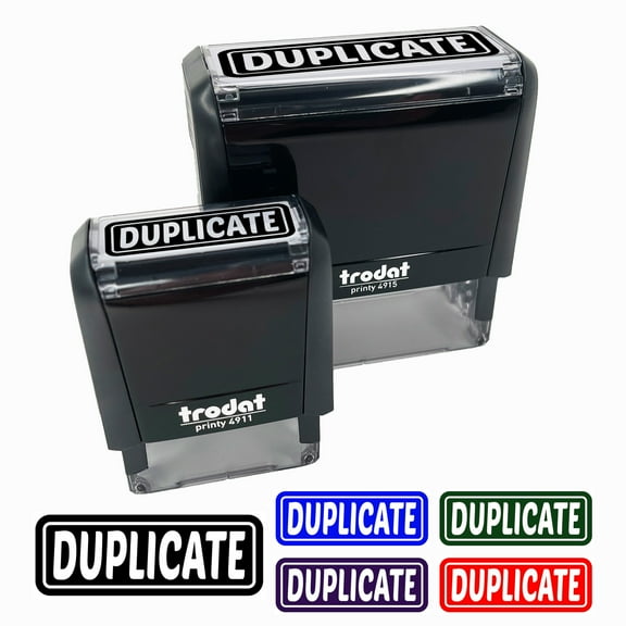 Duplicate Reversed Self-Inking Rubber Stamp Ink Stamper for Business Office - Pink Ink - Small 1-1/2 Inch