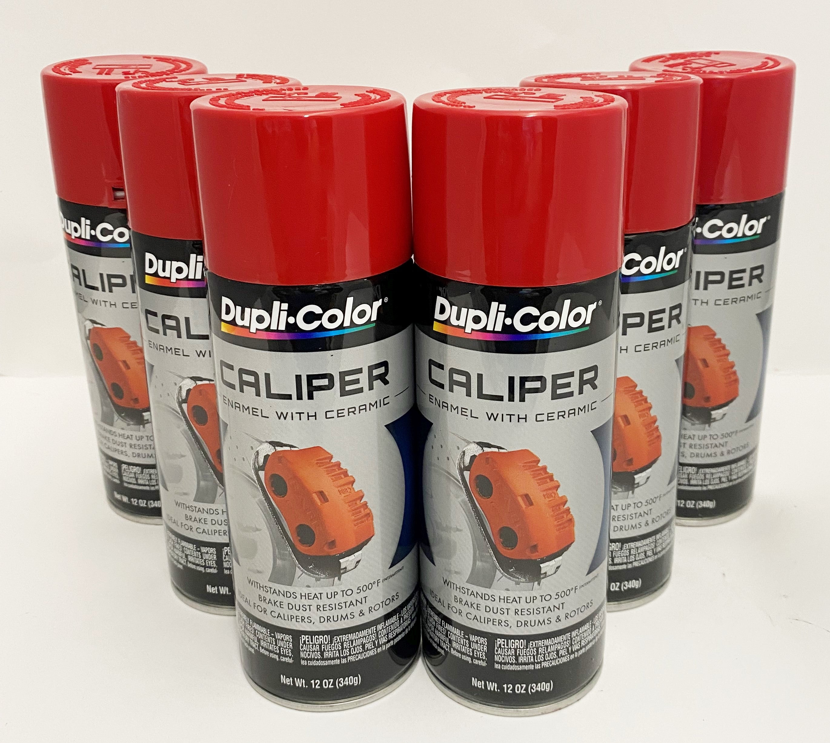 Duplicolor BCP100 6 Pack Caliper Spray Paint Red with Ceramic 12 oz