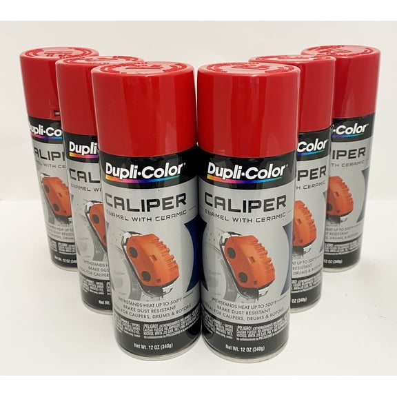 Duplicolor BCP100 - 6 Pack Caliper Spray Paint Red with Ceramic - 12 oz