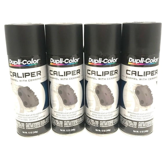 Duplicolor BCP105 - 4 Pack Caliper Spray Paint Matte Black with Ceramic - 12 oz