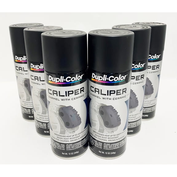 Duplicolor BCP105 - 6 Pack Caliper Spray Paint Matte Black with Ceramic - 12 oz