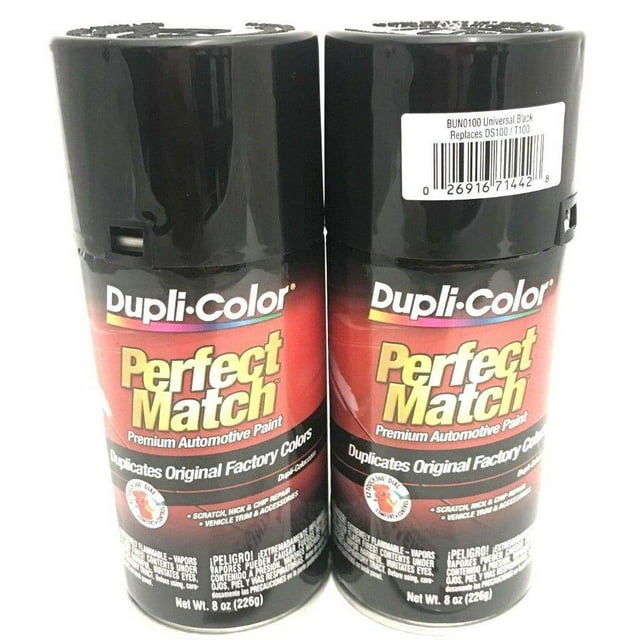 Duplicolor BUN01002 PACK Perfect Match Universal Black Paint 8 oz Aerosol can