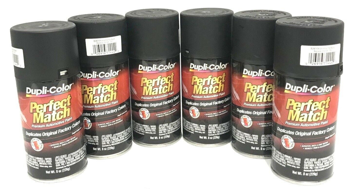 Duplicolor BUN01046 PACK Perfect Match Universal Flat Black Paint 12