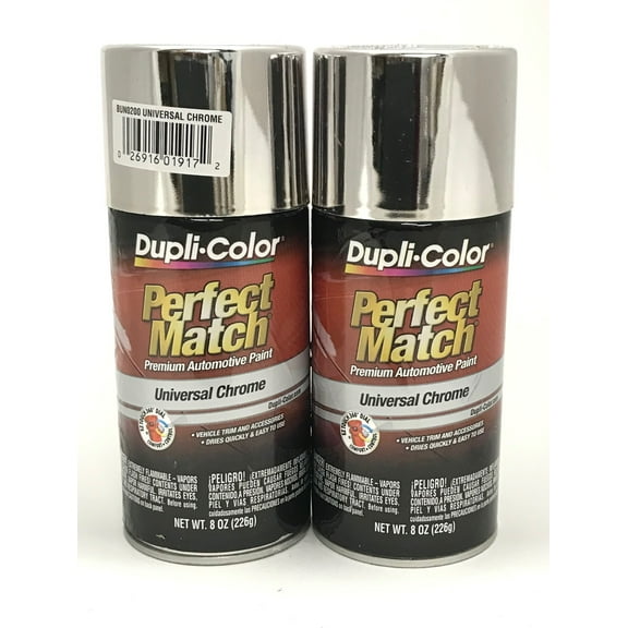 Duplicolor BUN0200-2 PACK Perfect Match Universal Chrome Automotive Paint - 8oz