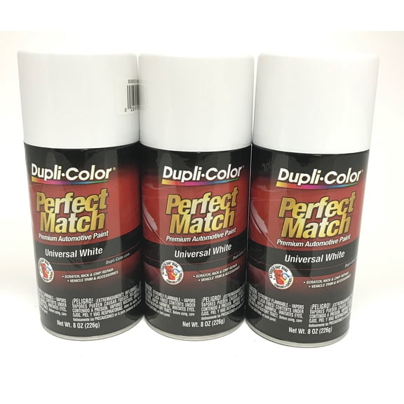 Duplicolor BUN0300-3 PACK Perfect Match Universal White Automotive Paint - 8oz