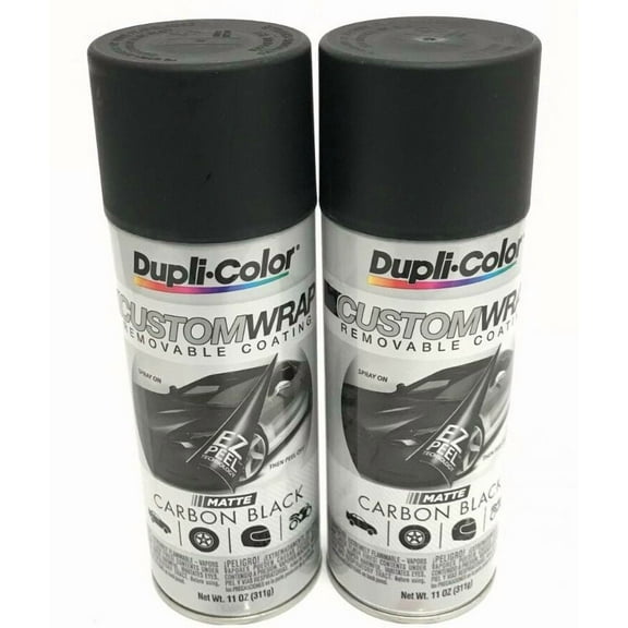 Duplicolor CWRC794 - 2 Pack Custom Wrap Removable Paint Carbon Black Matte - 11 oz