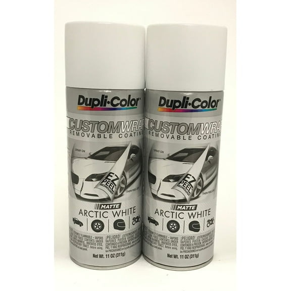 Duplicolor CWRC798 - 2 Pack Custom Wrap Removable Paint Matte Arctic White - 11oz