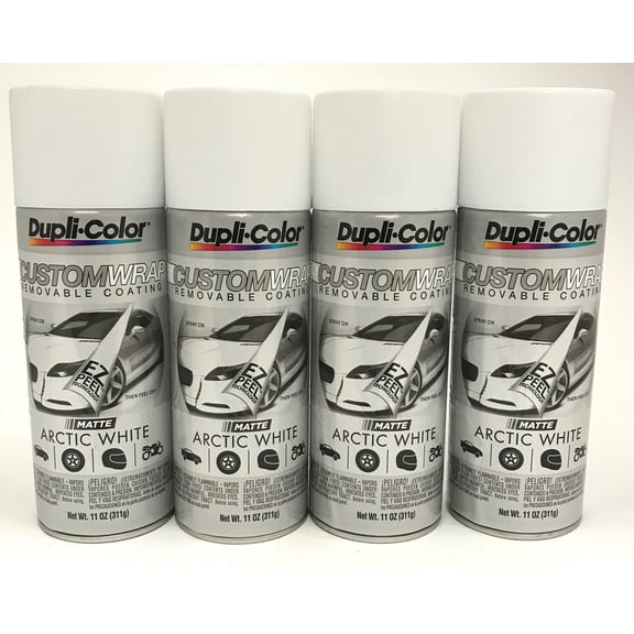Duplicolor CWRC798 - 4 Pack Custom Wrap Removable Paint Matte Arctic White - 11oz
