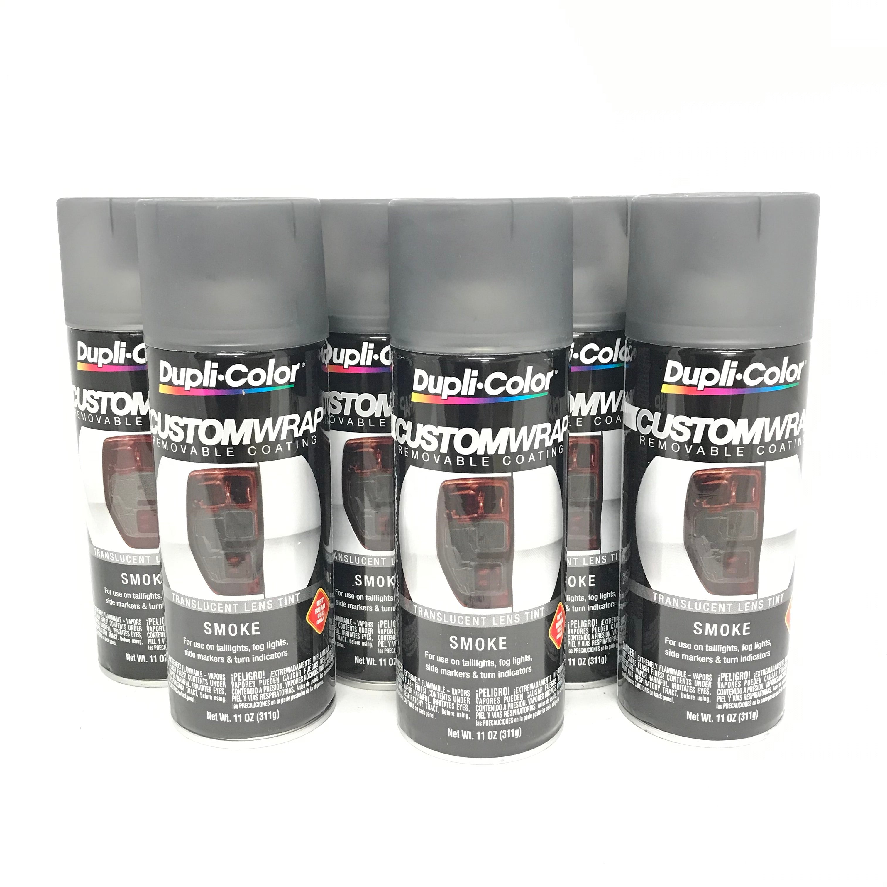 Duplicolor CWRC815 6 Pack Custom Wrap Removable Paint Smoke Lens Tint 11 oz