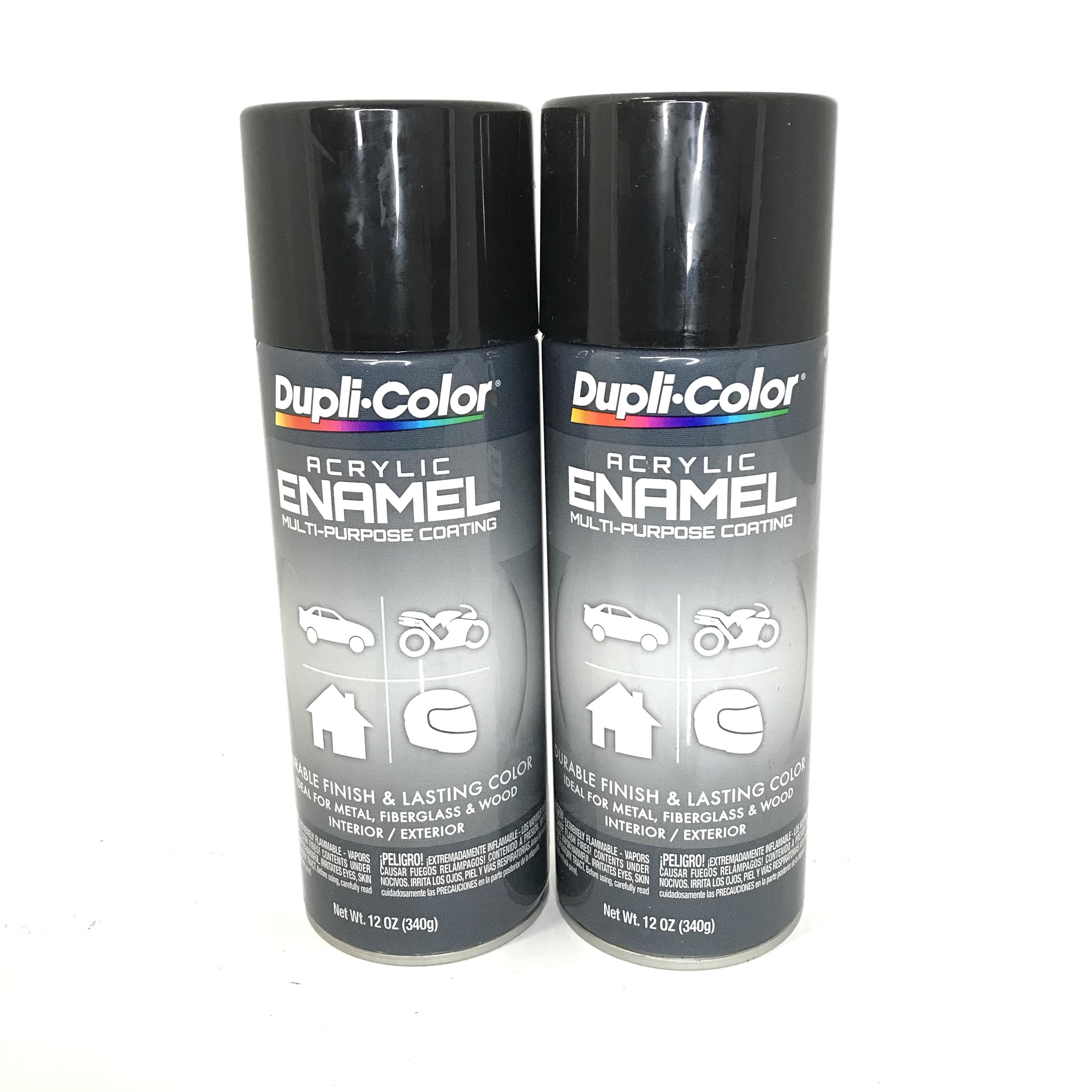 Duplicolor DA1600-2 PACK GLOSS BLACK Acrylic Enamel Multi-Purpose Coating - 12 oz Aerosol Can