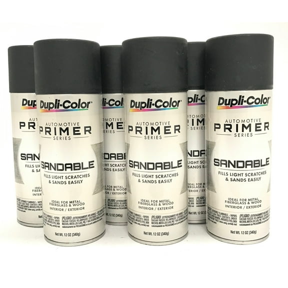 Duplicolor DAP1698-6 PACK BLACK HOT ROD Sandable All-Purpose Primer - 12 oz