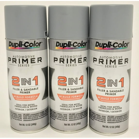 Duplicolor DAP1700-3 Pack 2-IN-1 Hi-Build Filler & Sandable Primer - 12 oz Aerosol can