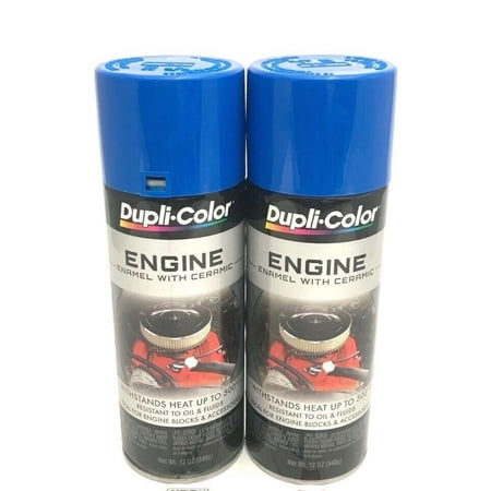 Duplicolor DE1601-2 pack Engine Enamel with Ceramic Ford Blue color - 12 oz Aerosol Can