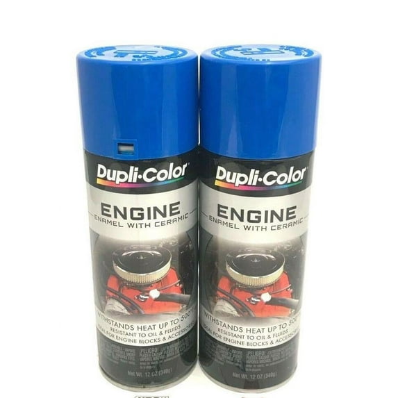 Duplicolor DE1601-2 pack Engine Enamel with Ceramic Ford Blue color - 12 oz Aerosol Can