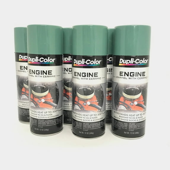 Duplicolor DE1618-6 Pack Engine Enamel with Ceramic Detroit Diesel Alpine Green - 12 oz