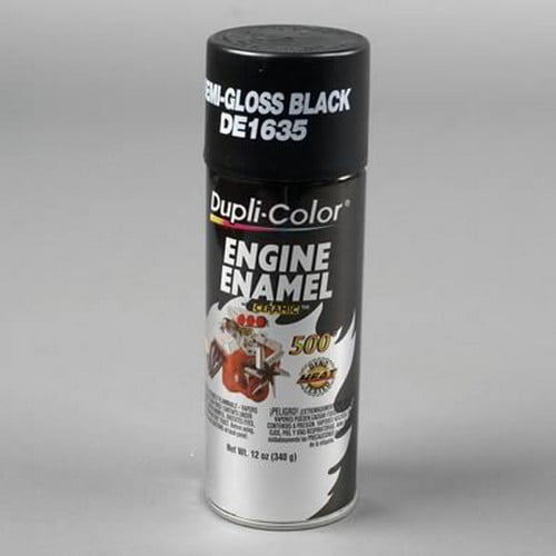 Duplicolor DE1635 Engine Enamel Paint, Ford Semi Gloss Black, 12 Oz Can