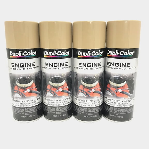 Duplicolor DE1638-4 PACK Engine Enamel Paint w/ Ceramic, CUMMINS BEIGE - 12 oz