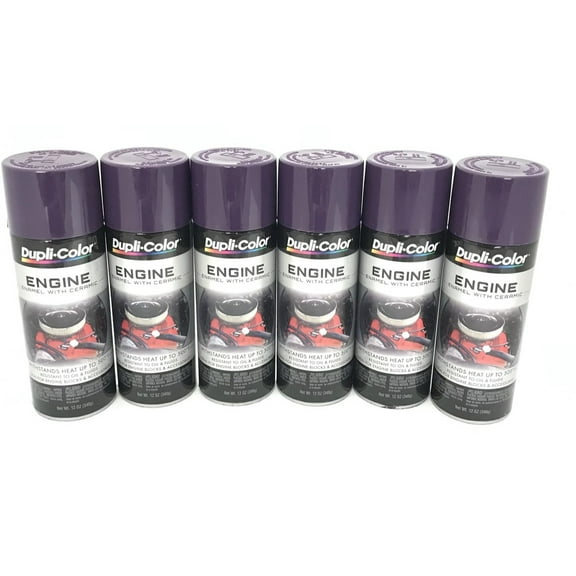 Duplicolor DE1640-6pack Engine Enamel with Ceramic Plum Purple color - 12 oz Aerosol Can