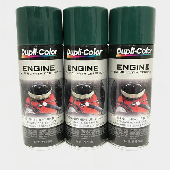 Duplicolor DE1644-3 PACK Engine Enamel Paint w/ Ceramic, Hunter Green - 12oz