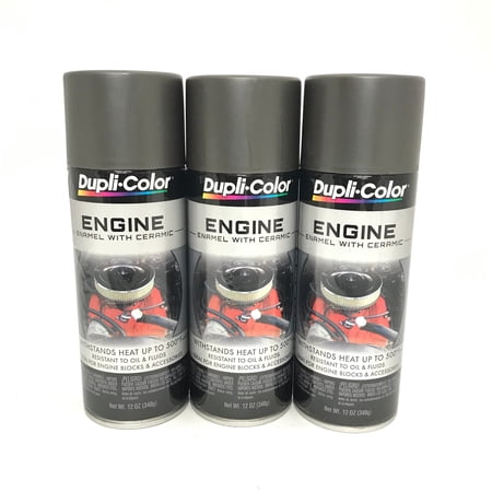 Duplicolor DE1651-3 Pack Engine Enamel with Ceramic Cast Coat Iron Color - 12 oz
