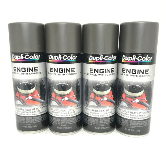 Duplicolor DE1651-4 Pack Engine Enamel with Ceramic Cast Coat Iron Color - 12 oz