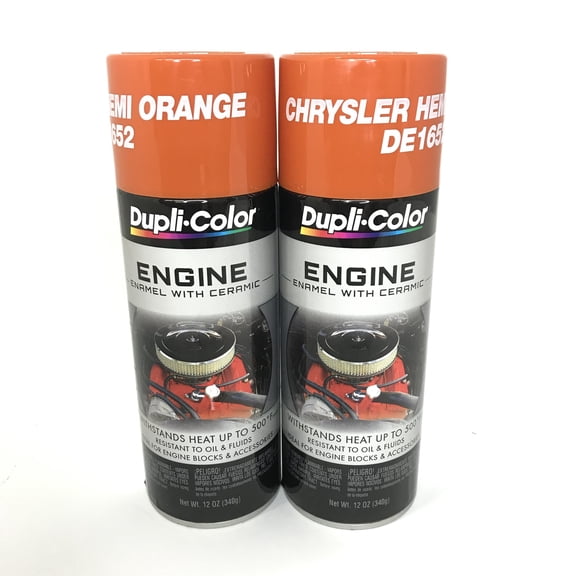 Duplicolor DE1652-2 PACK CHRYSLER HEMI ORANGE Engine Enamel with Ceramic - 12 oz Aerosol Can