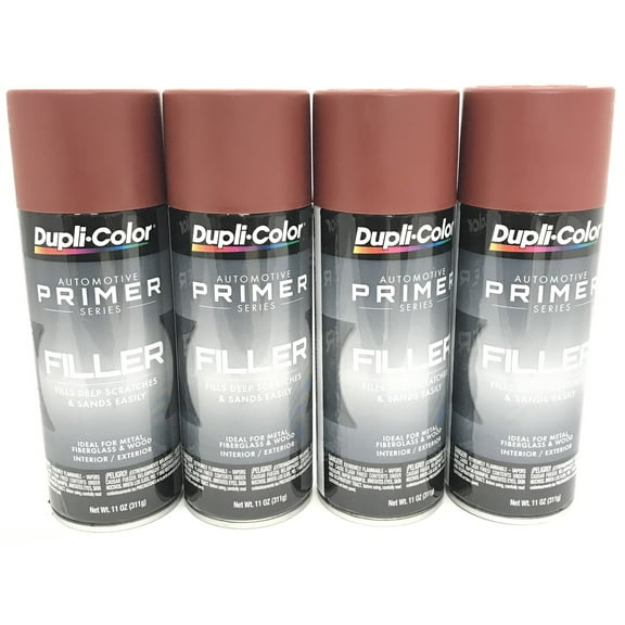 Duplicolor FP102-4 PACK Red Filler Primer - 11 oz Aerosol Can