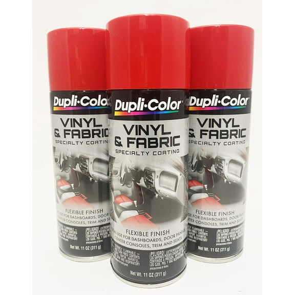 Duplicolor HVP100 - 3 Pack Vinyl & Fabric Spray Paint Red - 11 oz