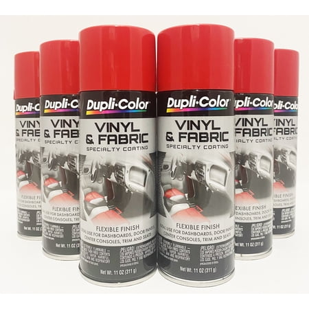 Duplicolor HVP100 - 6 Pack Vinyl & Fabric Spray Paint Red - 11 oz