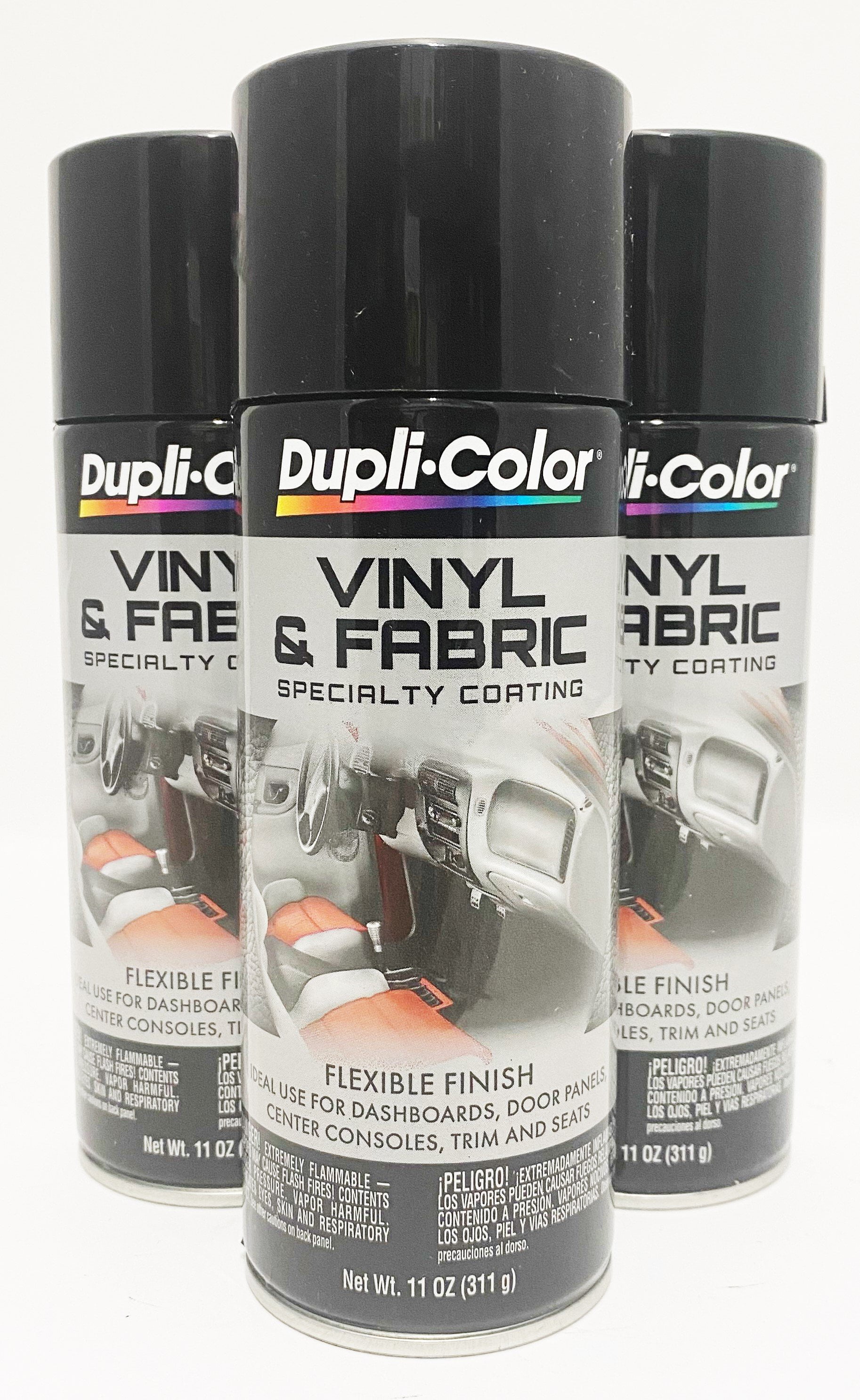 Duplicolor HVP104 - 3 Pack Vinyl & Fabric Spray Paint Gloss Black