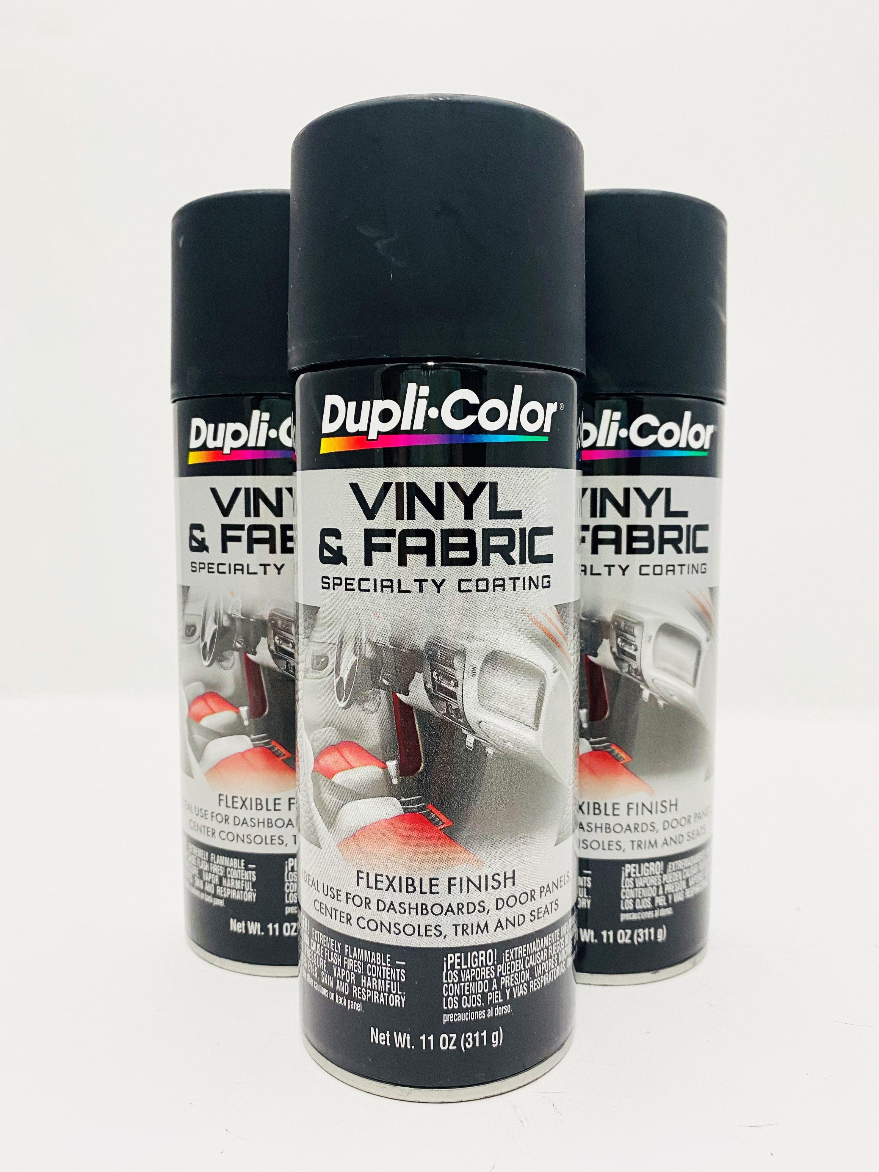 Duplicolor HVP106-3pack Vinyl & Fabric Spray High Performance Flat Black-11 Oz. Aerosol Can