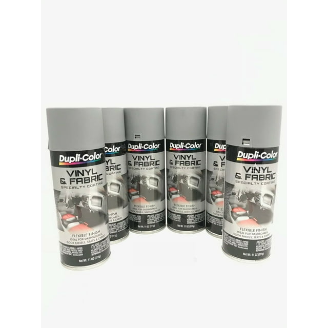 Duplicolor HVP109 6 Pack Vinyl & Fabric Spray Paint Medium Gray 11 oz