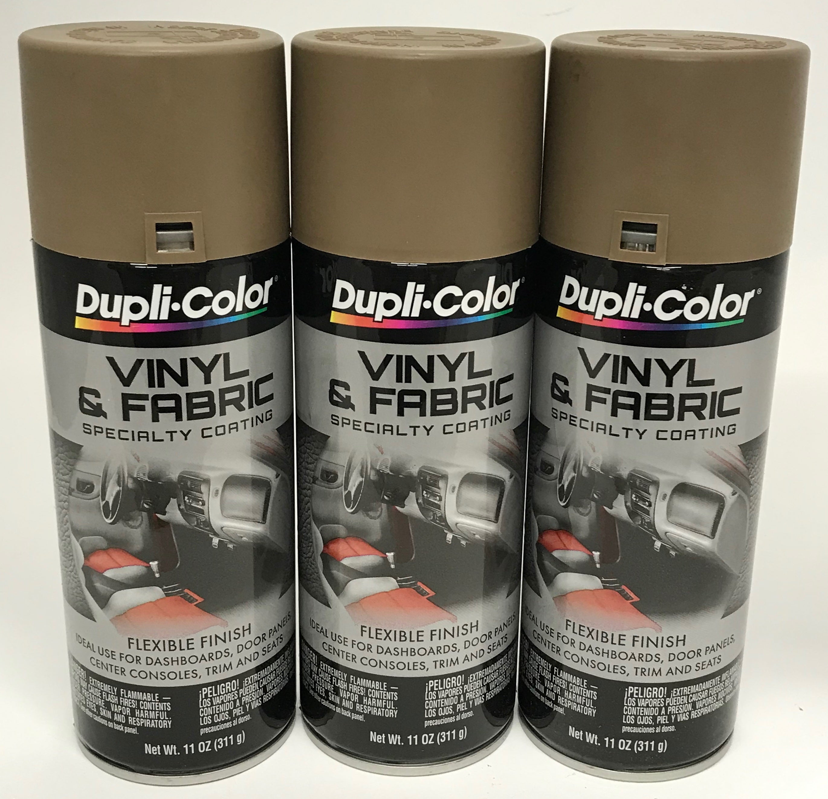 Duplicolor HVP103-3pack Vinyl & Fabric Spray High Performance Silver-11 Oz.  Aerosol Can
