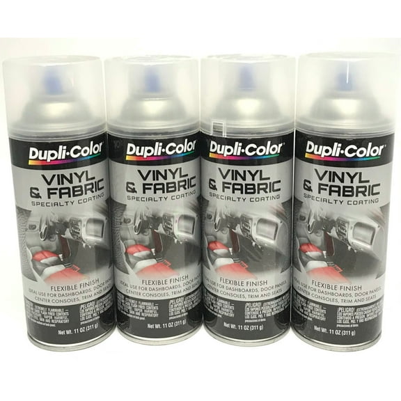 Duplicolor HVP115 - 4 Pack Vinyl & Fabric Spray Paint Gloss Clear - 11 oz