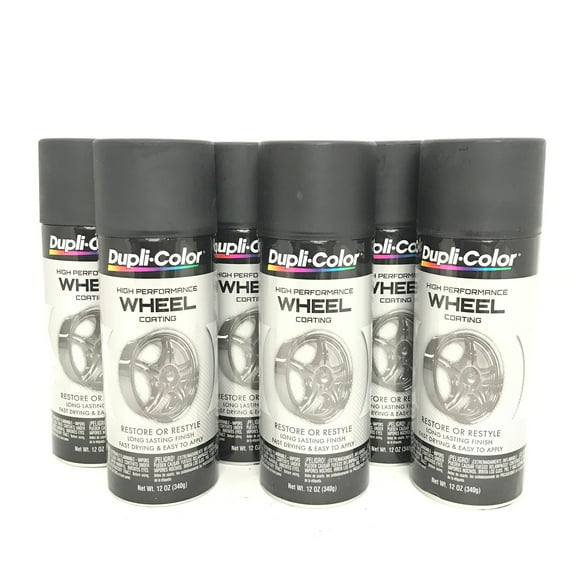 Duplicolor-HWP104-6 Pack High Performance Wheel Coating Satin Black color - 12 oz Aerosol can