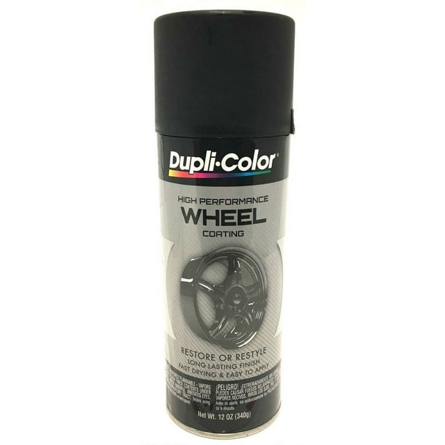 Duplicolor HWP104 Wheel Coating Spray Paint Satin Black 12 oz