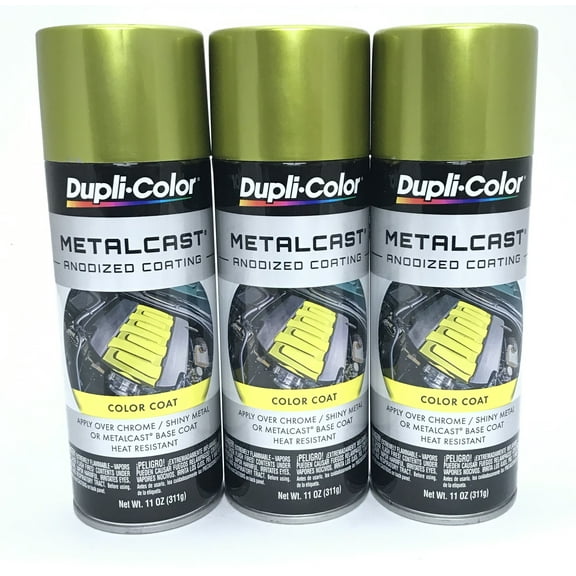 Duplicolor MC202-3 PACK MetalCast YELLOW Anodized Heat Resistant Coat - 11oz