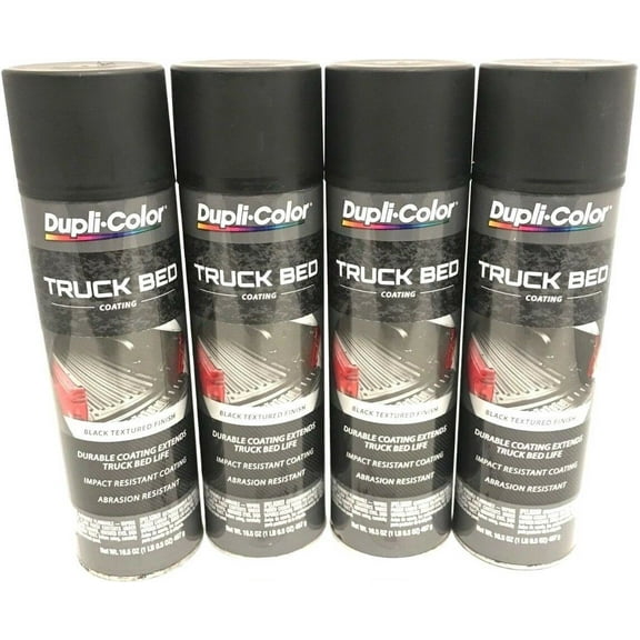 Duplicolor TR250 - 4 Pack Black Truck Bed Coating Spray Paint - 16.5 oz