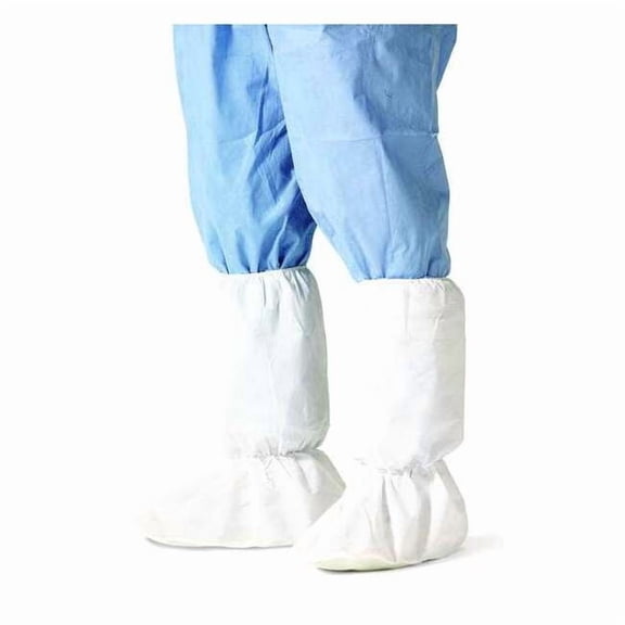 Dupont BootCovers,PE Coated Spun PP,Wht,L,PK100 PE444SWHLG010000