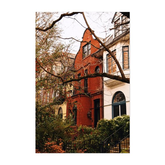 Dupont Circle Charm - Washington District of Columbia Photography Architecture Autumn Cityscape Vintage Victorian Scenic Garden Unframed Wall Art Print 4 x 6 inches